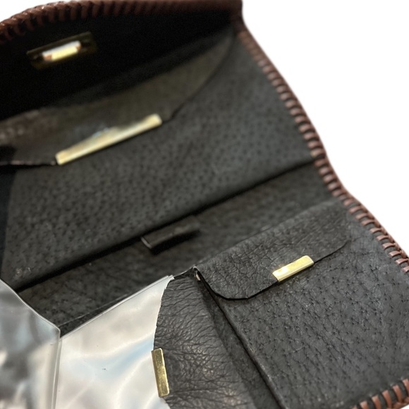 Vintage Handmade 1970’s Embossed Tooled Leather Clutch Hinged Clasp to‎ Close - Picture 9 of 11